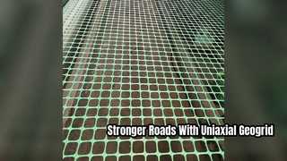 Geomalla uniaxial de alta resistencia para refuerzo de carreteras