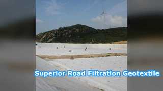 Geotextil perforado con aguja de 200 g/m² para filtración de carreteras