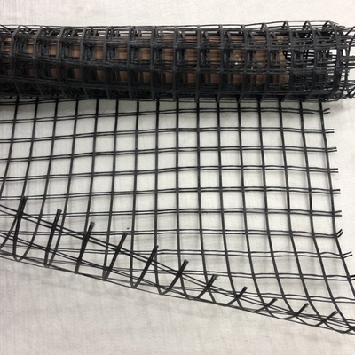 Mesh Fiberglass Geogrid negro para la estabilización de la tierra del pavimento