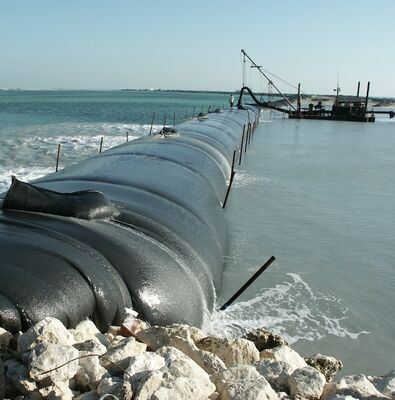 Tubo de deshidratación de geotextil de lodos de gran volumen para drenaje de obras de construcción