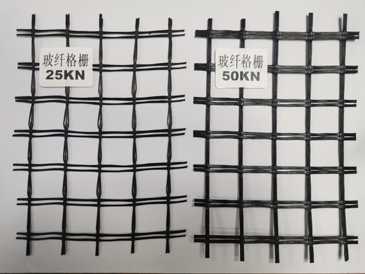 El tejer cubriendo la capa de balasto de Geogrid de la fibra de vidrio fortalece biaxial negro