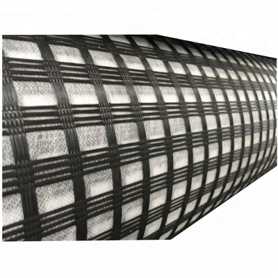100g/m2-800g/m2 Geogridas de fibra de vidrio de punto de curvatura Mejor solución para estructuras de retención de suelo